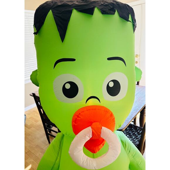 Target Gemmy Animated Airblown Inflatable Nom Nom Baby w/Pacifier, 66”Tall Green - Picture 3 of 5